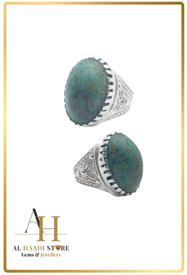 Hand Made Silver ring with Irani Husaini Feroza