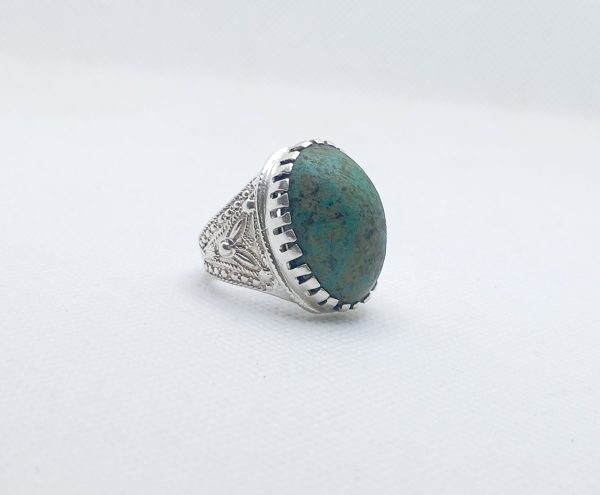 Hand Made Silver ring with Irani Husaini Feroza