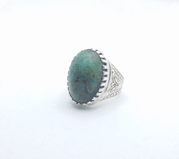 Hand Made Silver ring with Irani Husaini Feroza