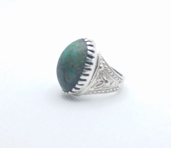 Hand Made Silver ring with Irani Husaini Feroza