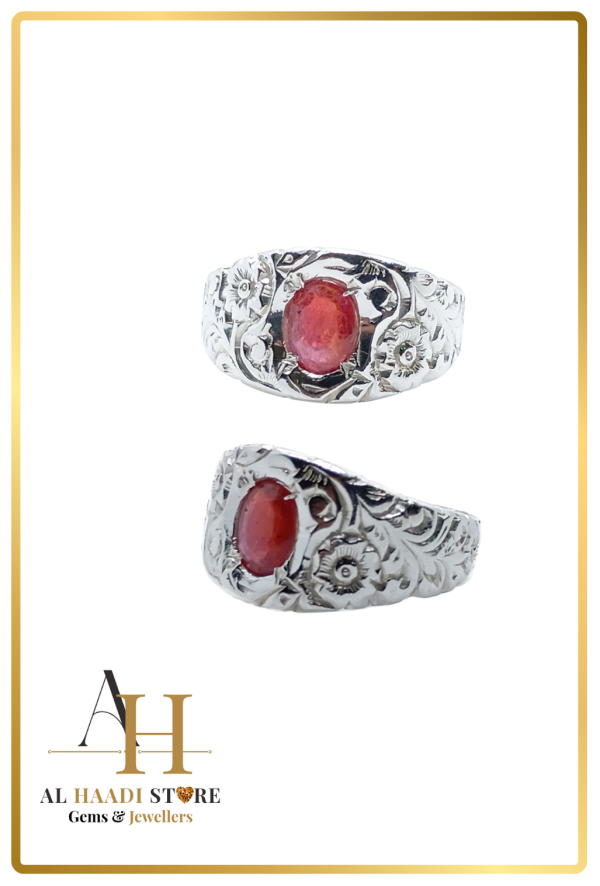 Hand Made Silver ring with African Ruby