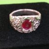 Hand Made Silver ring with African Ruby