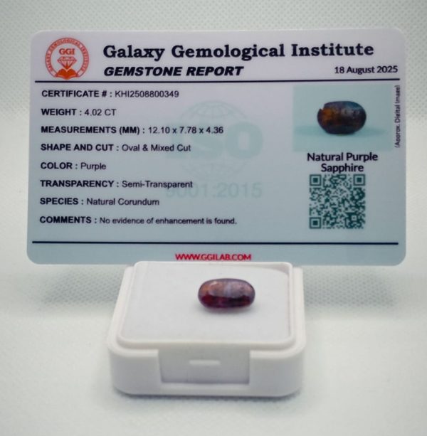Natural Kashmiri Purple Sapphire