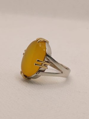 Yellow Agate (Agate) Silver Ring