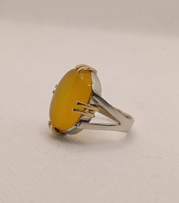 Yellow Agate (Agate) Silver Ring