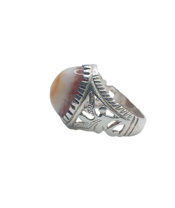 Natural Eye Agate Silver Ring