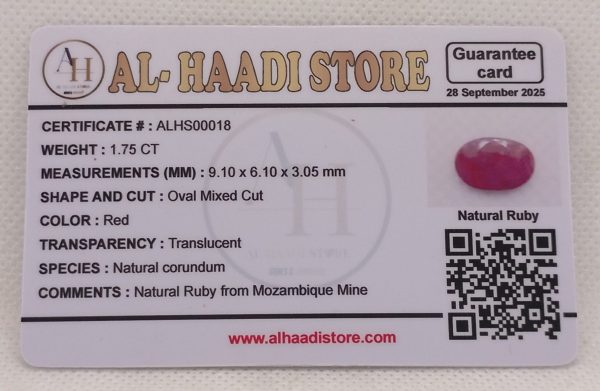 Natural Mozambique Ruby