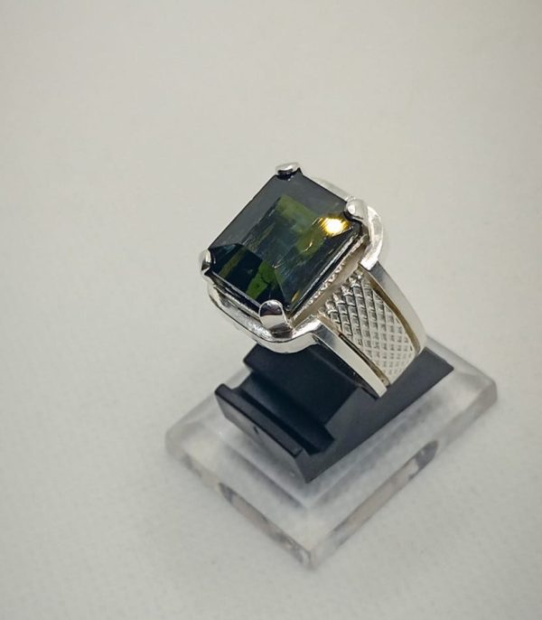 Natural Tourmaline Silver Ring