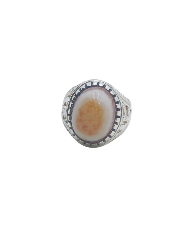 Natural Eye Agate Silver Ring