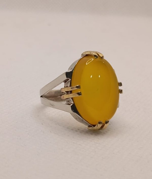Yellow Agate (Agate) Silver Ring