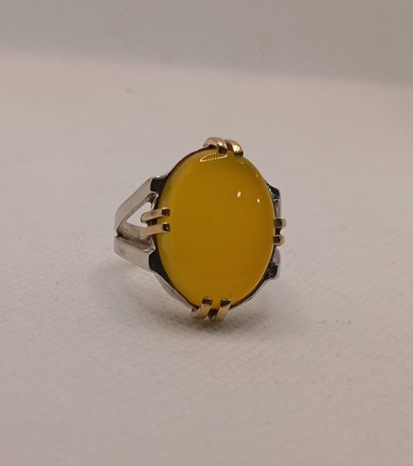 Yellow Agate (Agate) Silver Ring