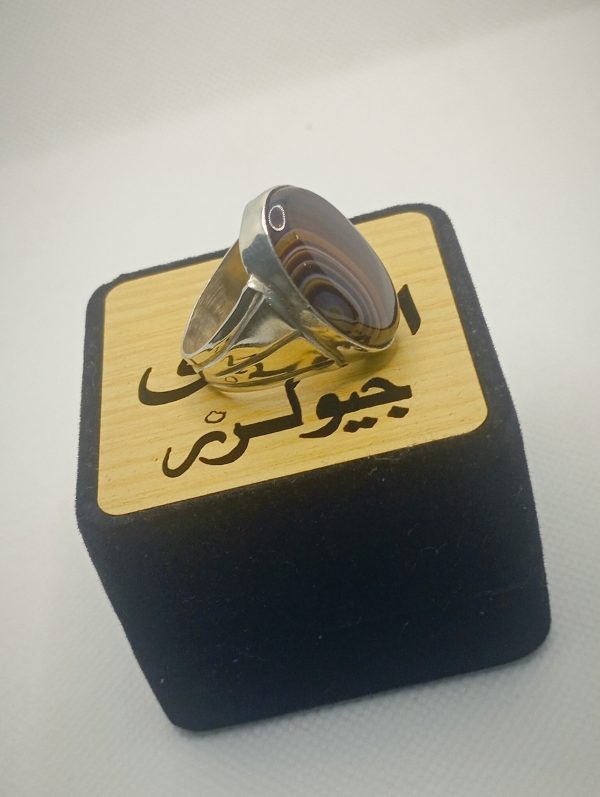 Natural Agate(Aqeeq) Silver ring