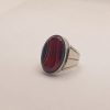 Natural Agate(Aqeeq) Silver ring