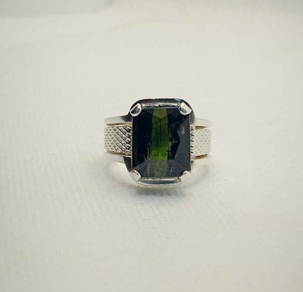 Natural Tourmaline Silver Ring