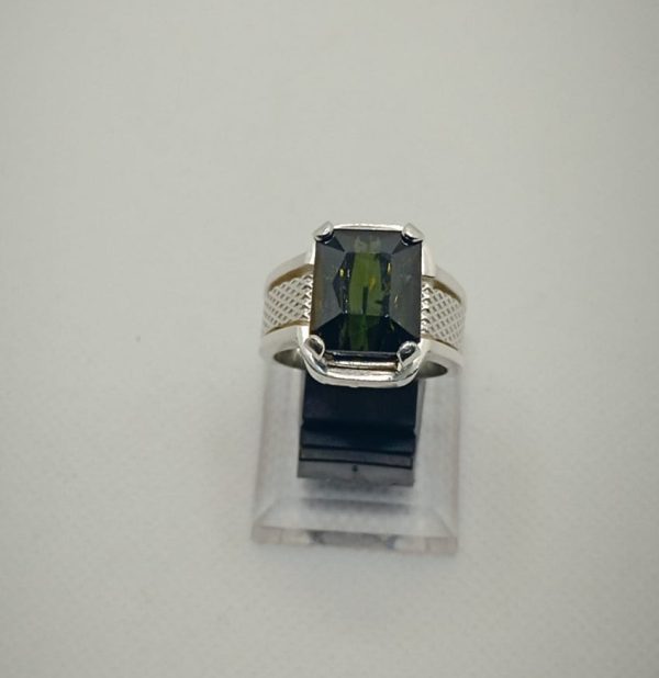 Natural Tourmaline Silver Ring