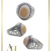 Natural Eye Agate Silver Ring