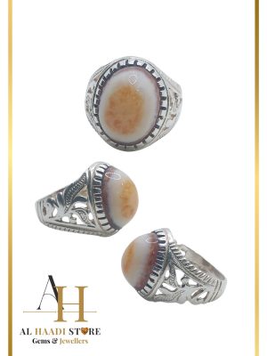 Natural Eye Agate Silver Ring