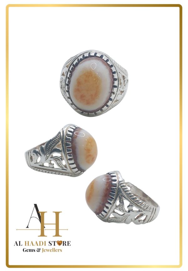 Natural Eye Agate Silver Ring