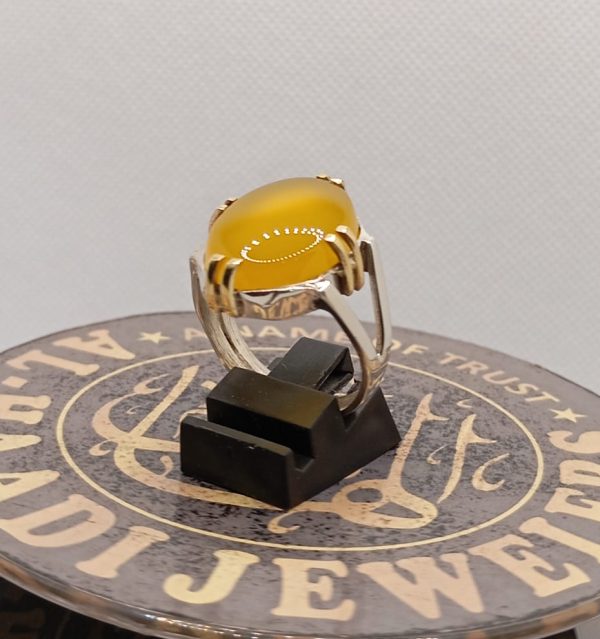 Yellow Agate (Agate) Silver Ring