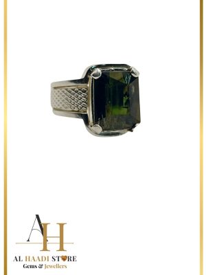 Natural Tourmaline Silver Ring