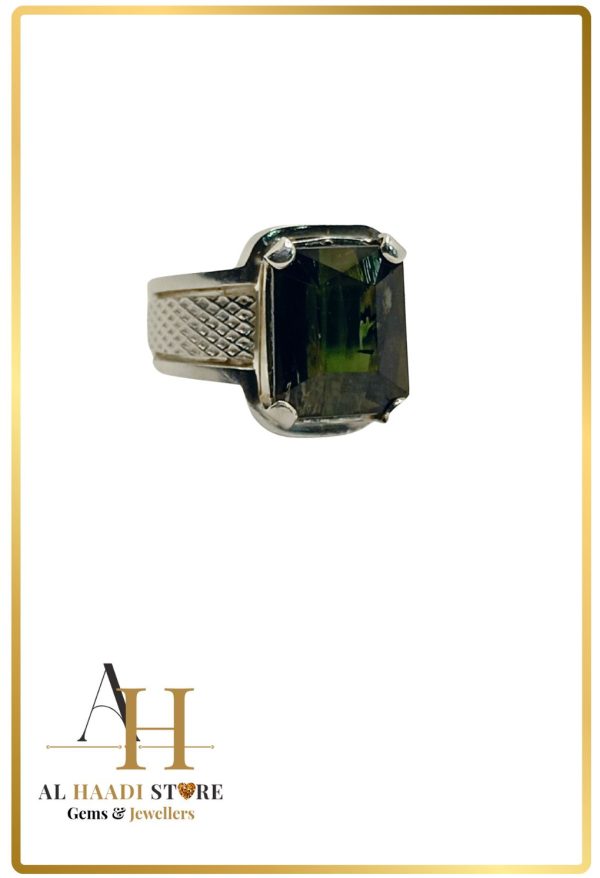 Natural Tourmaline Silver Ring